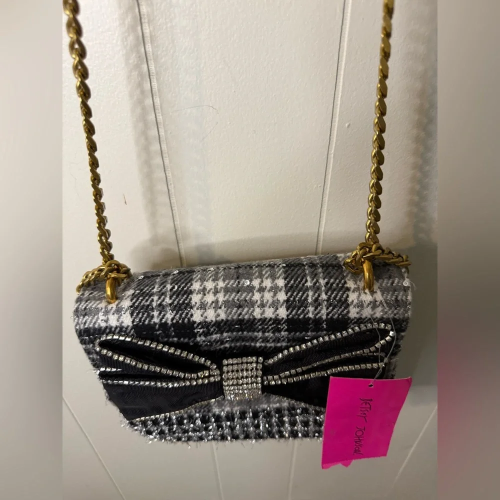 Betsey Johnson NWT Women's Mad About Plaid Convertible Bag - Picture 5 of 13